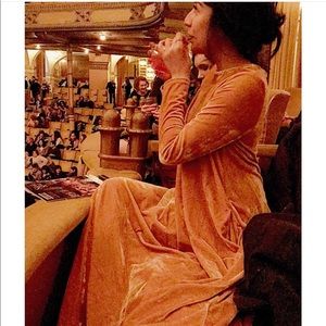 GLAM Mustard Velvet Maxi